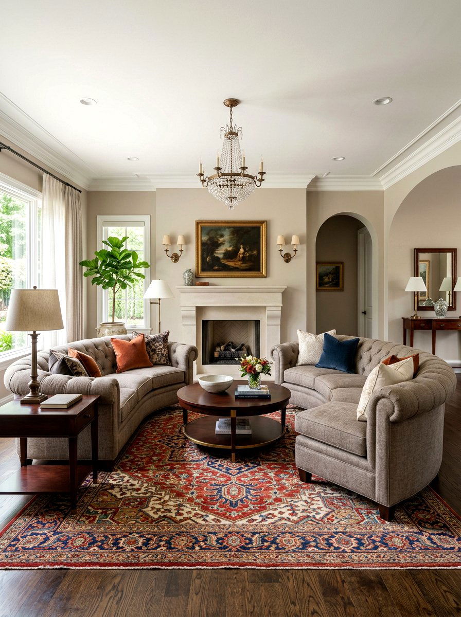 Transitional Curved Sectional Living Room - 30 curved sectional living room ideas