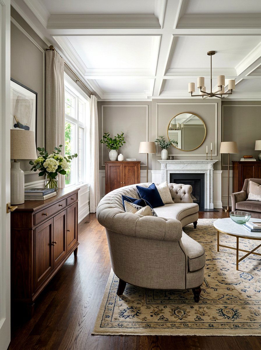 Transitional Curved Sofa - 30 curved sofa living room ideas