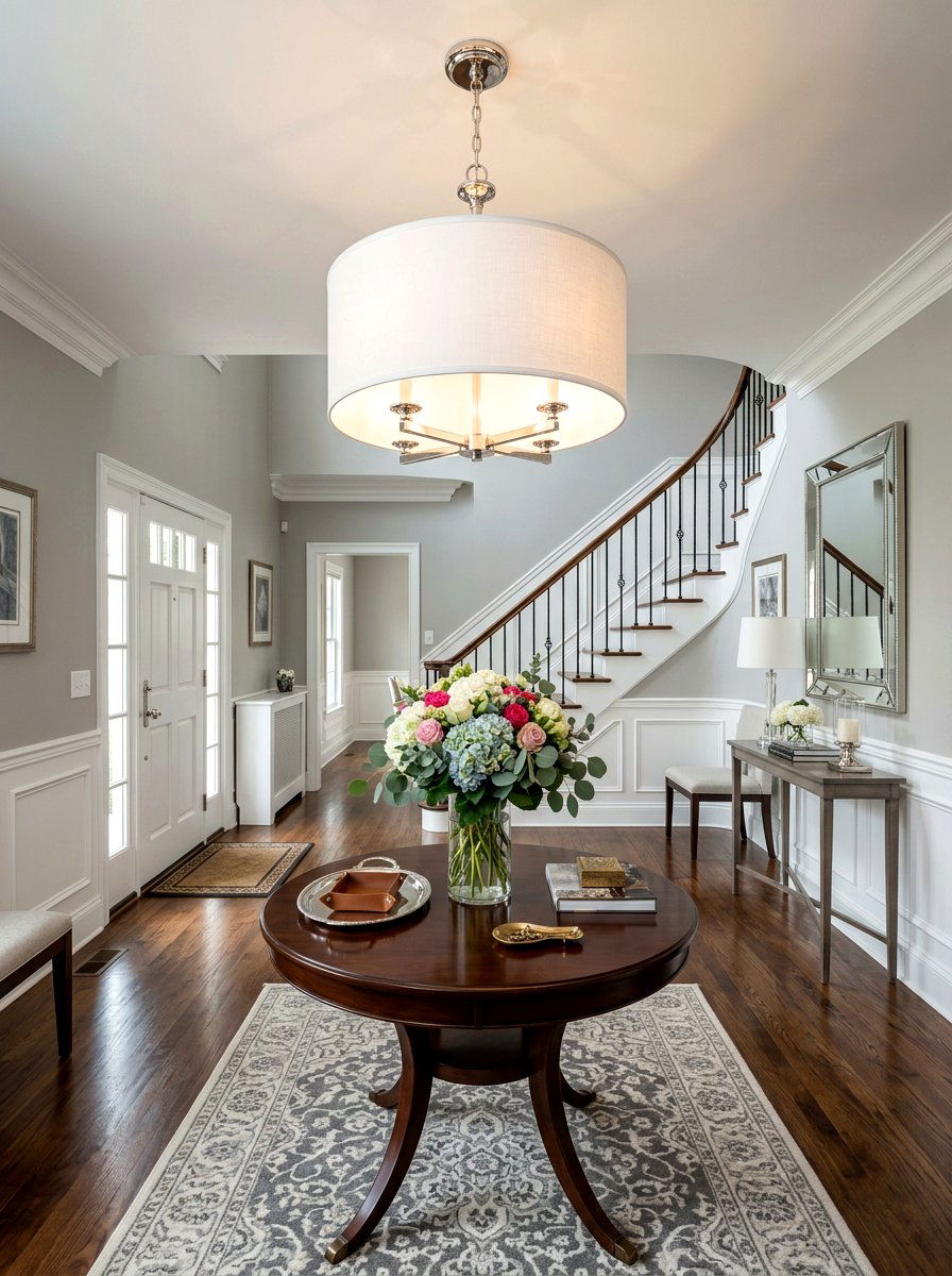 Transitional Drum Light - 30 foyer chandelier ideas