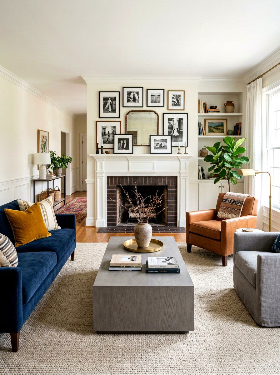 Transitional Eclectic Living Room - 30 eclectic living room ideas