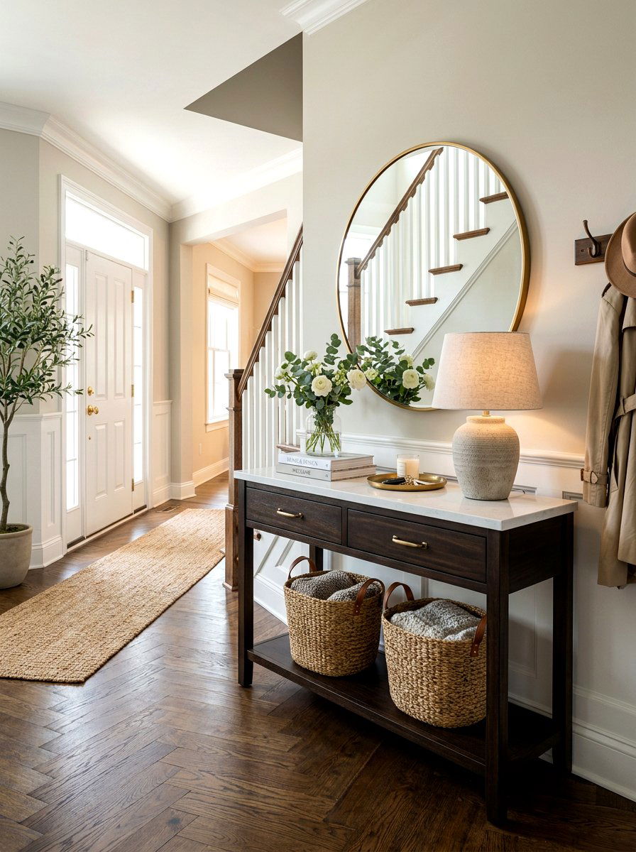 Transitional Entryway Console - 30 transitional decor ideas