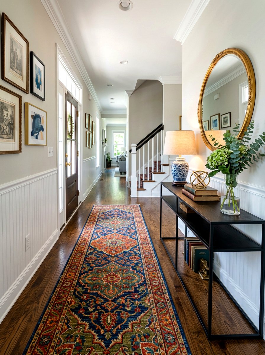 Transitional Entryway Runner - 30 classic entryway ideas