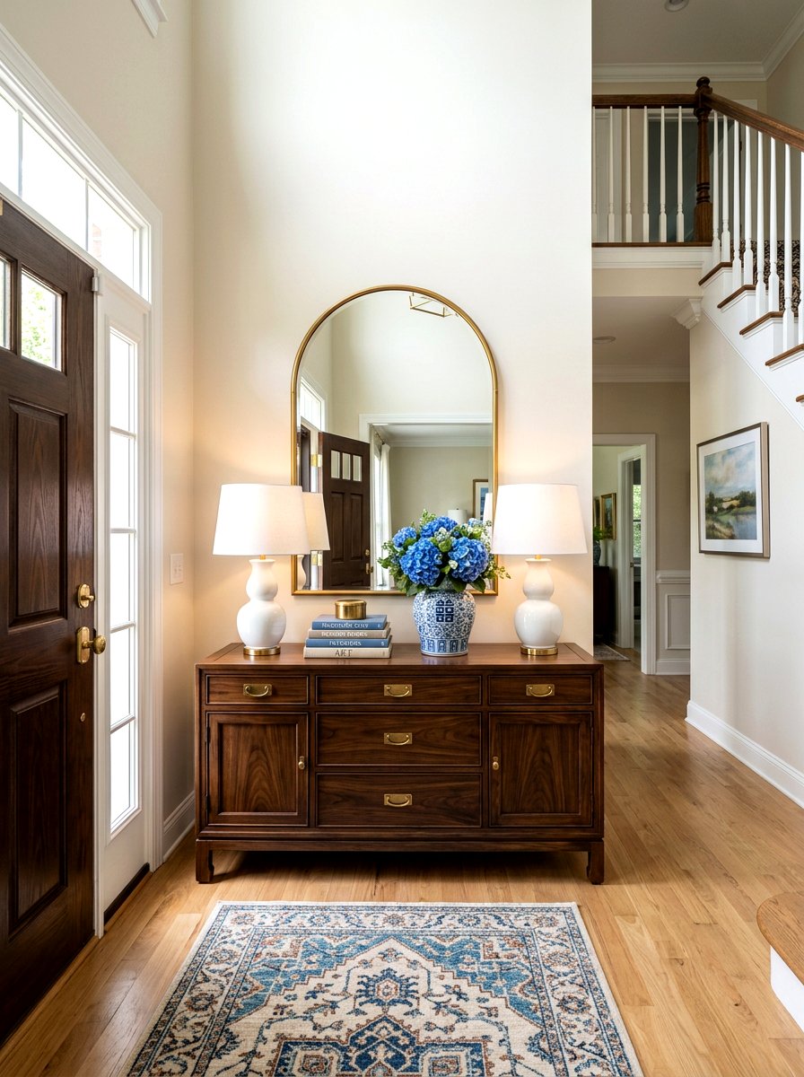 Transitional Entryway Table - 30 layered entry table ideas