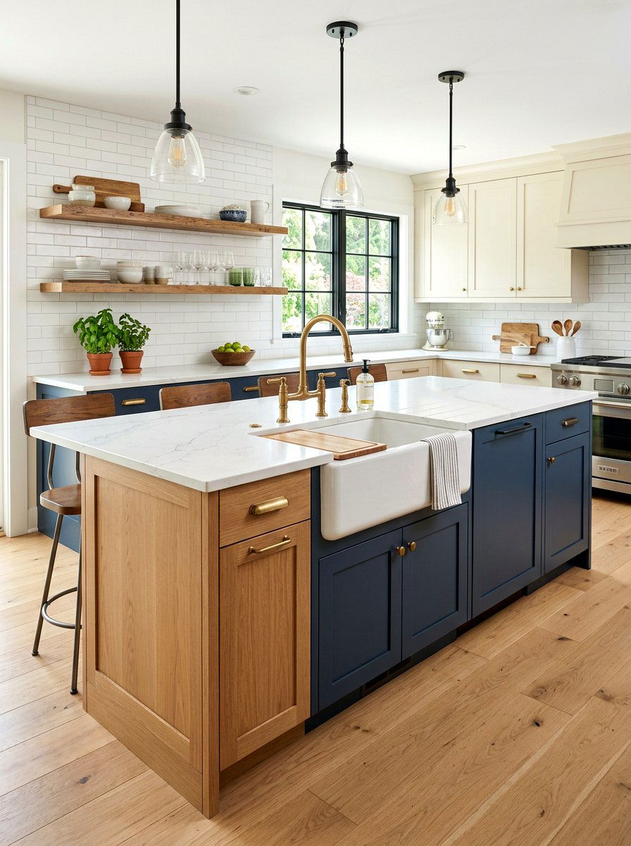 Transitional Farmhouse Sink - 30 apron sink kitchen ideas