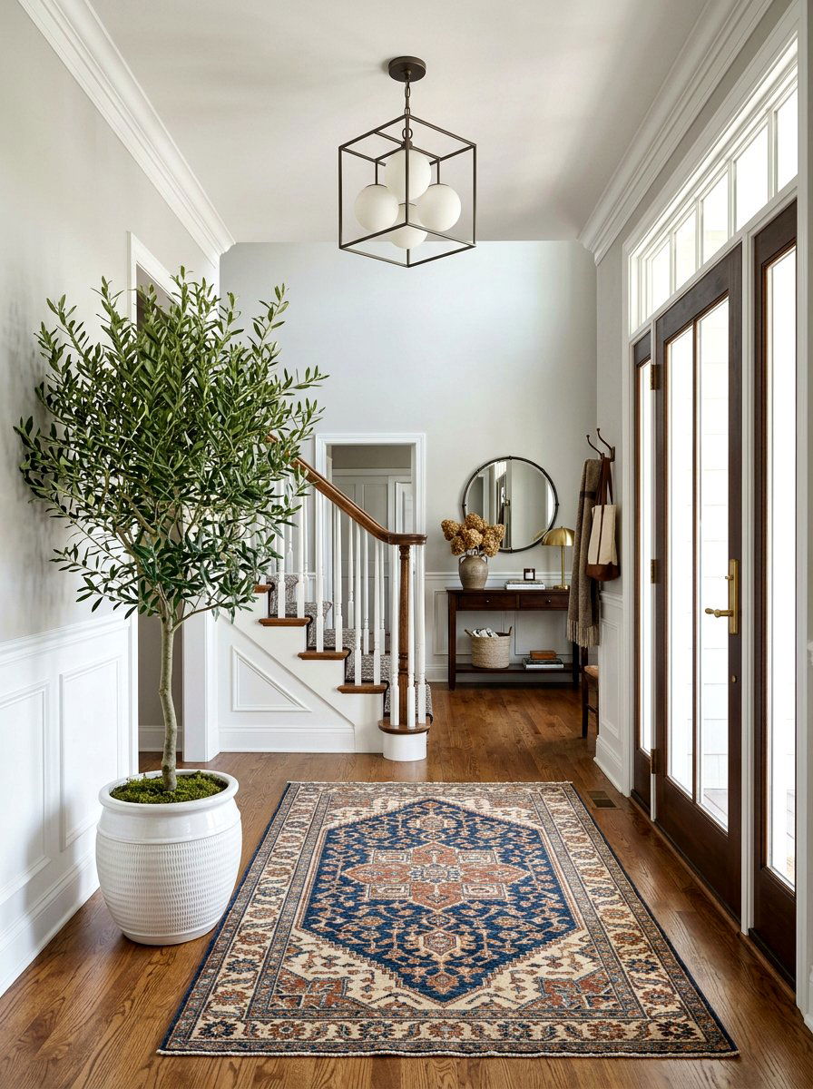 Transitional Foyer Olive Tree - 30 olive tree entry ideas