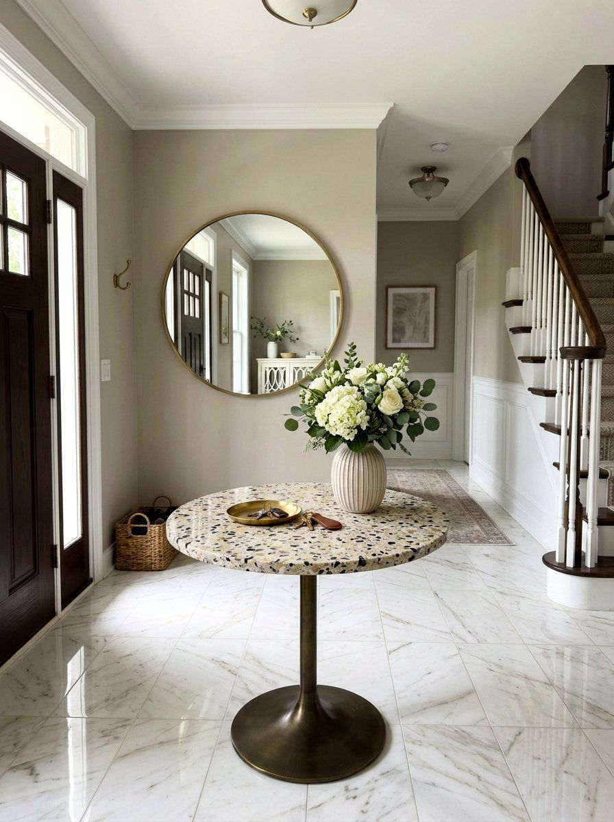 Transitional Foyer Terrazzo Drink Table - 30 drink table ideas