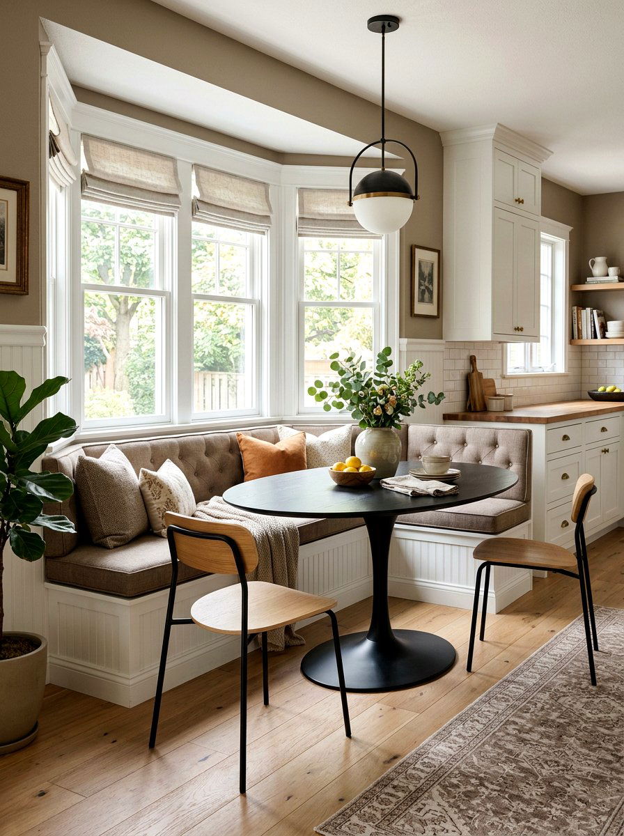 Transitional Kitchen Banquette - 30 breakfast banquette kitchen ideas