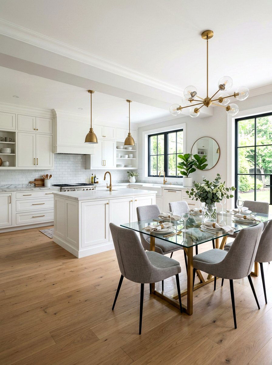 Transitional Kitchen Dining Setup - 30 kitchen dining combo ideas