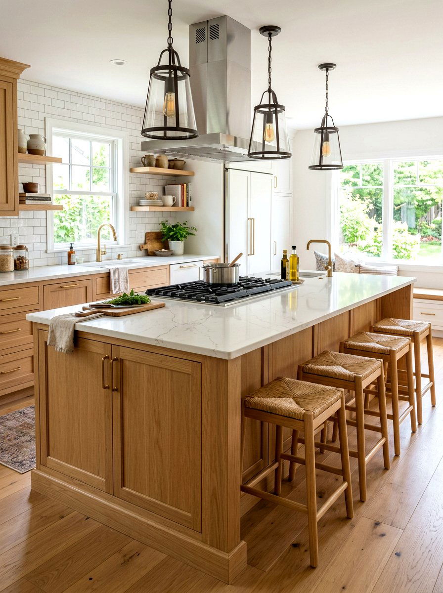 Transitional Kitchen Island With Stovetop - 30 kitchen island with cooktop ideas