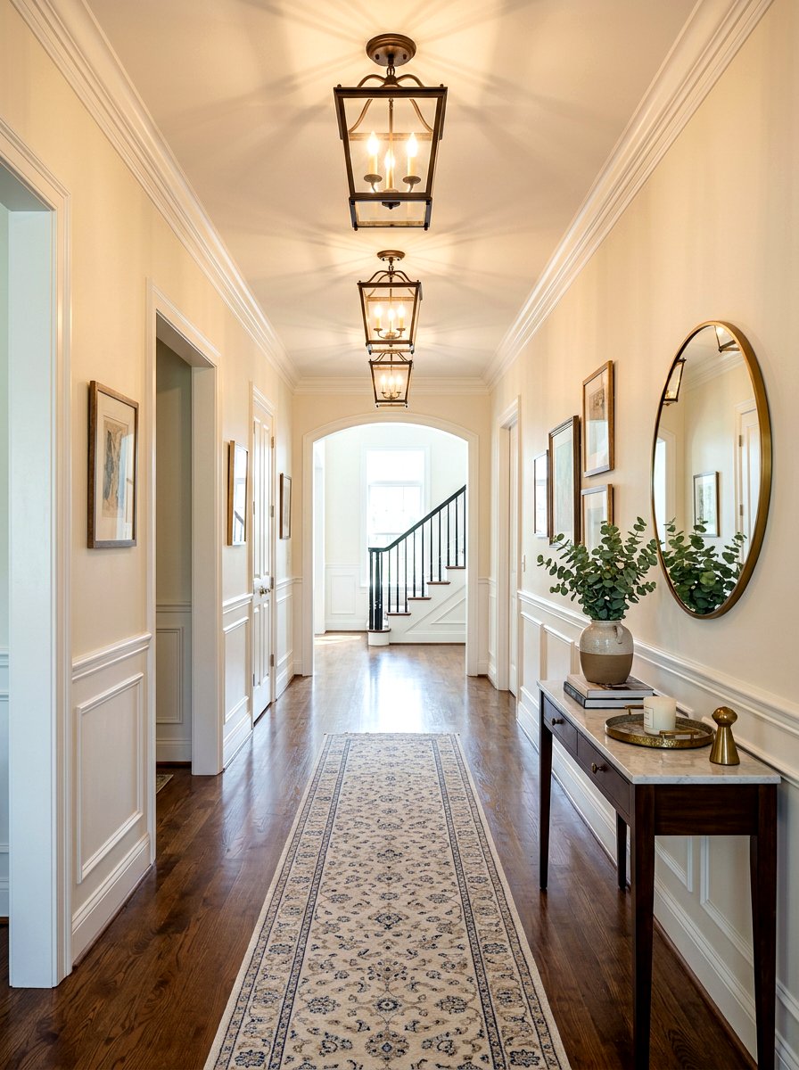 Transitional Lantern Flush Mount - 30 long foyer lighting ideas