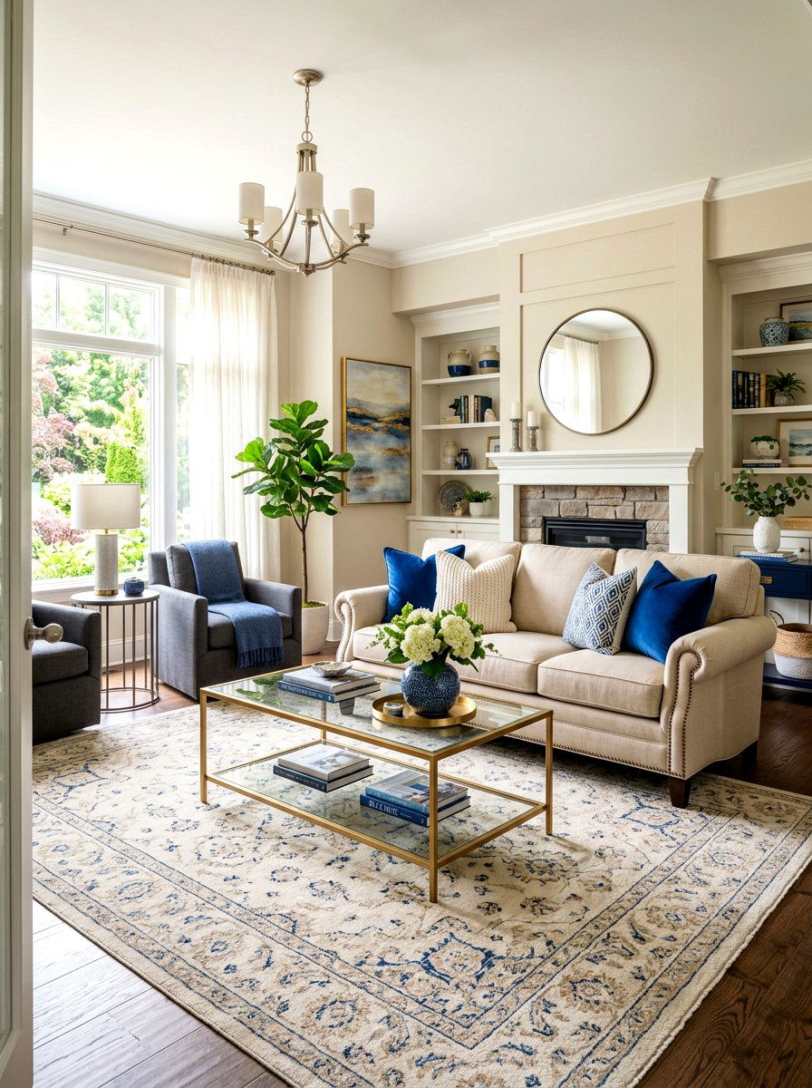 Transitional Living Room Design - 30 holiday hosting room ideas