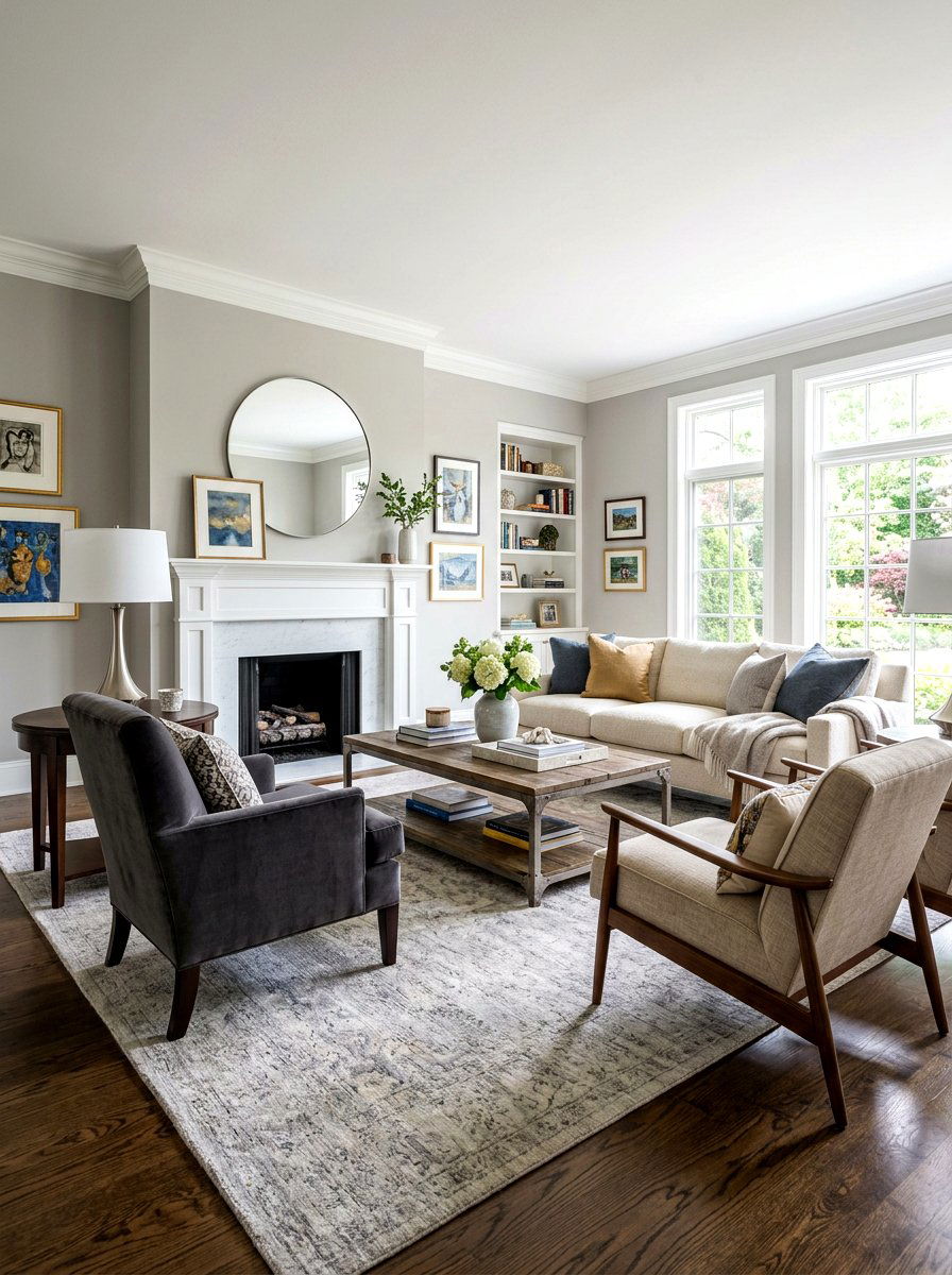 Transitional Living Room Layout - 30 lamp lit living room ideas