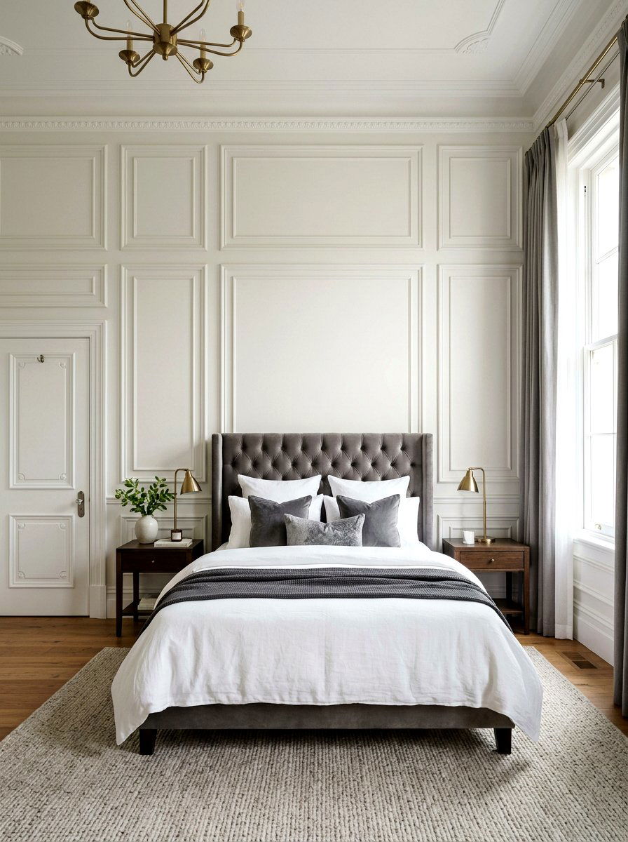 Transitional Molded Wall Panel - 30 wall wrapped headboard ideas
