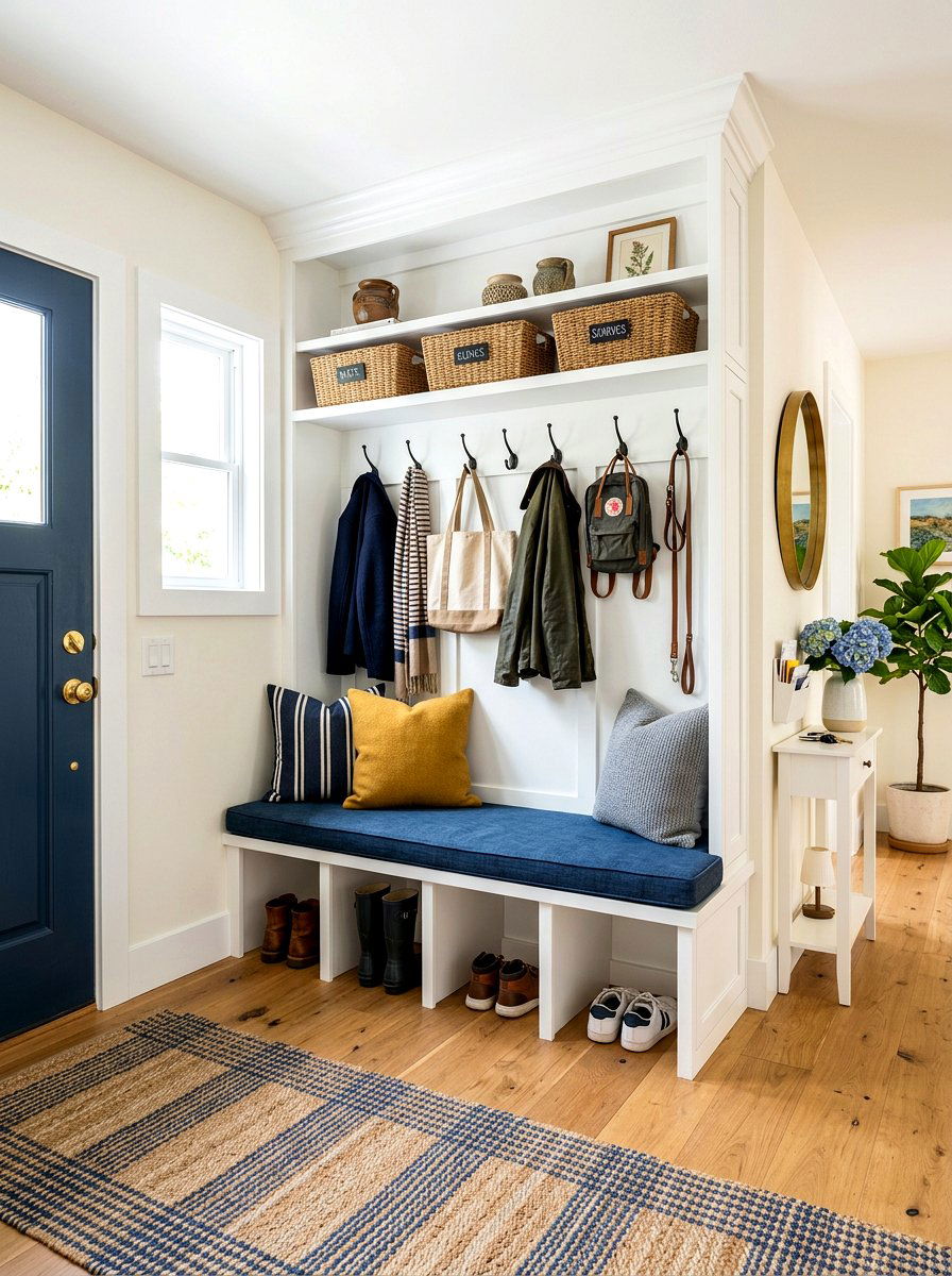 Transitional Mudroom Bench - 30 transitional decor ideas