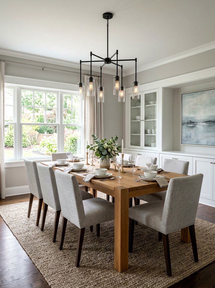 Transitional Multi Light Chandelier - 30 classic dining room chandelier ideas