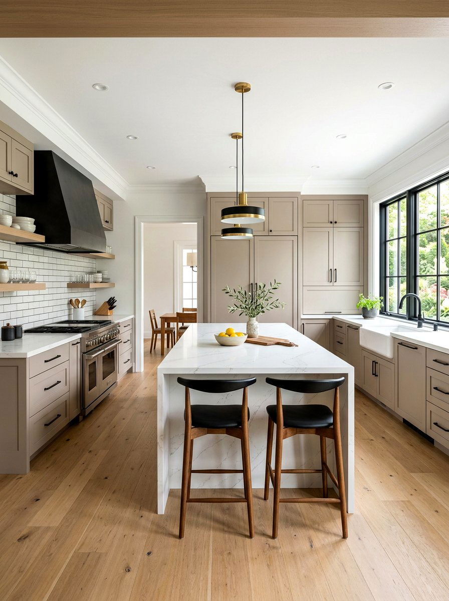 Transitional Mushroom Kitchen - 30 mushroom cabinet kitchen ideas