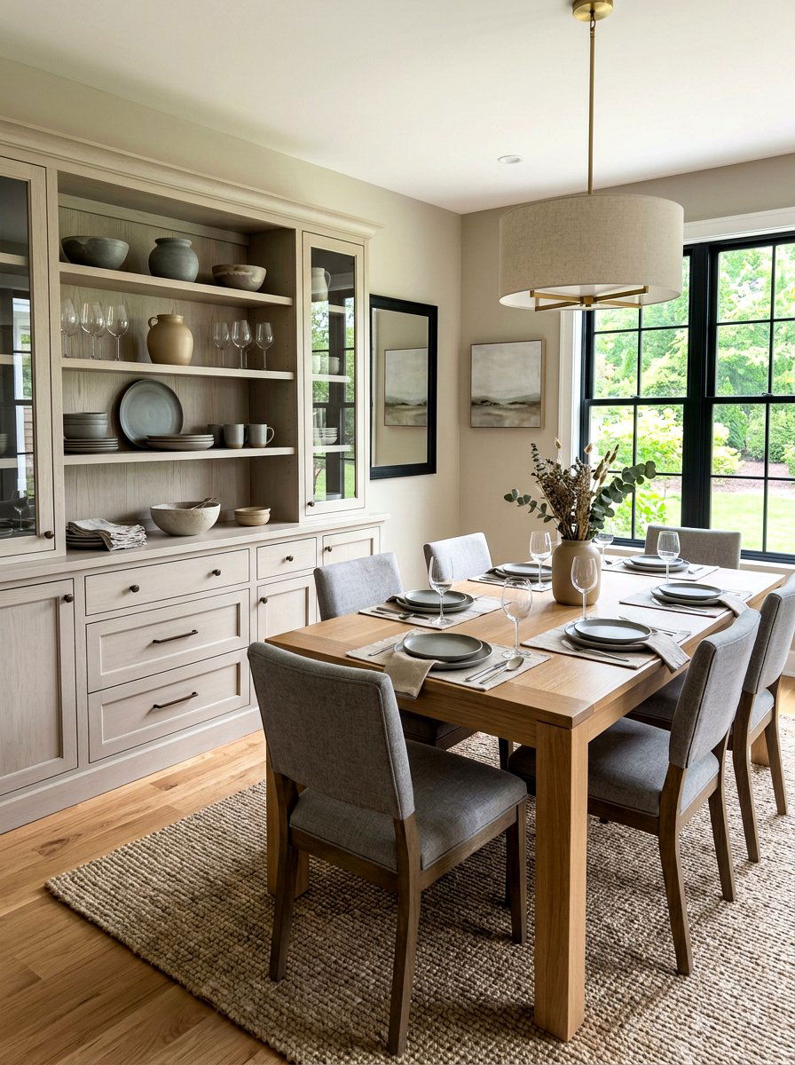Transitional Neutral Storage - 30 china hutch styling ideas
