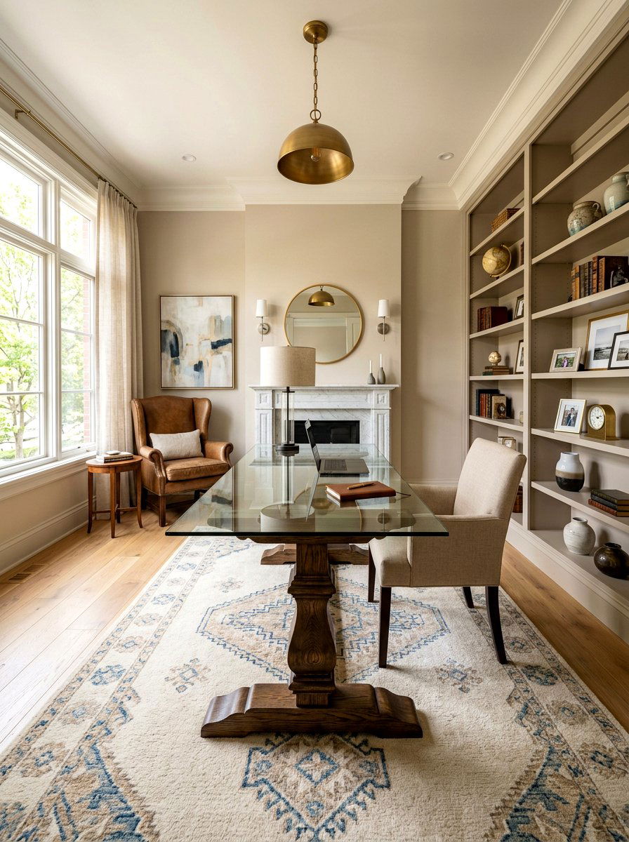 Transitional Office - 30 flex room office ideas