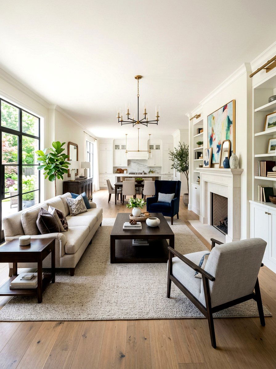 Transitional Open Concept Living Room - 30 open concept living room ideas
