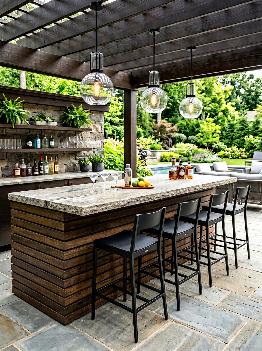 Transitional Outdoor Bar - 30 transitional patio ideas