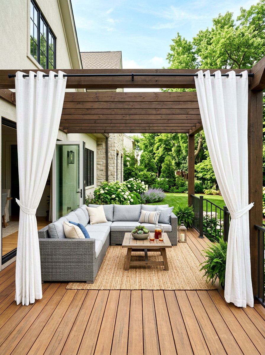 Transitional Patio Curtains - 30 transitional patio ideas