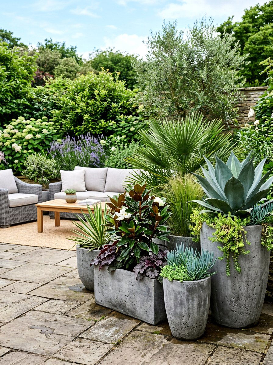 Transitional Patio Planters - 30 transitional patio ideas