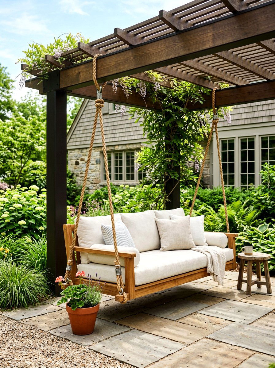 Transitional Patio Swing - 30 transitional patio ideas