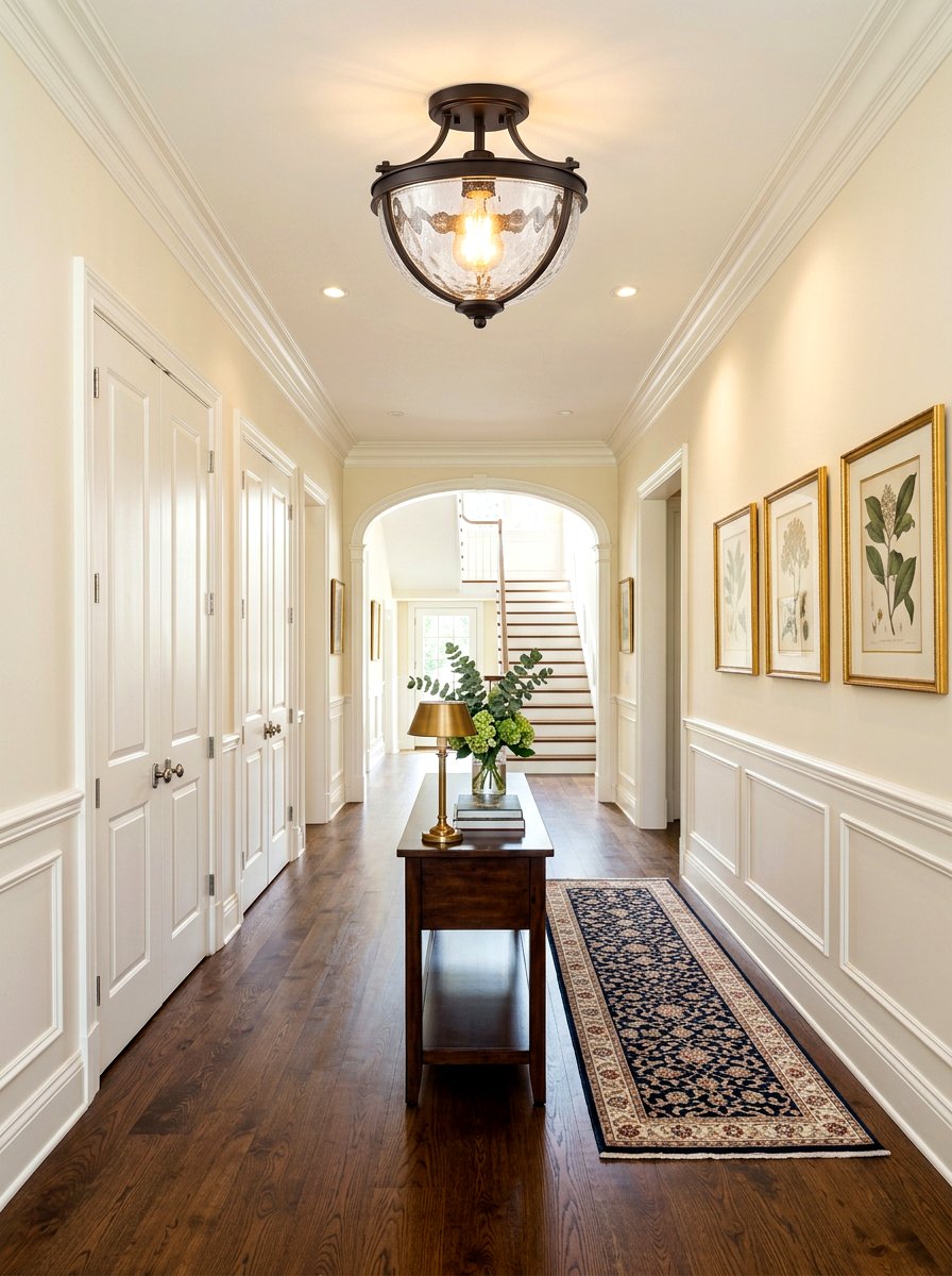 Transitional Semi Flush Mount - 30 hallway lighting ideas