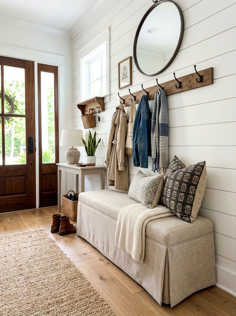 Transitional Skirted Entryway Bench - 30 tailored skirted furniture ideas