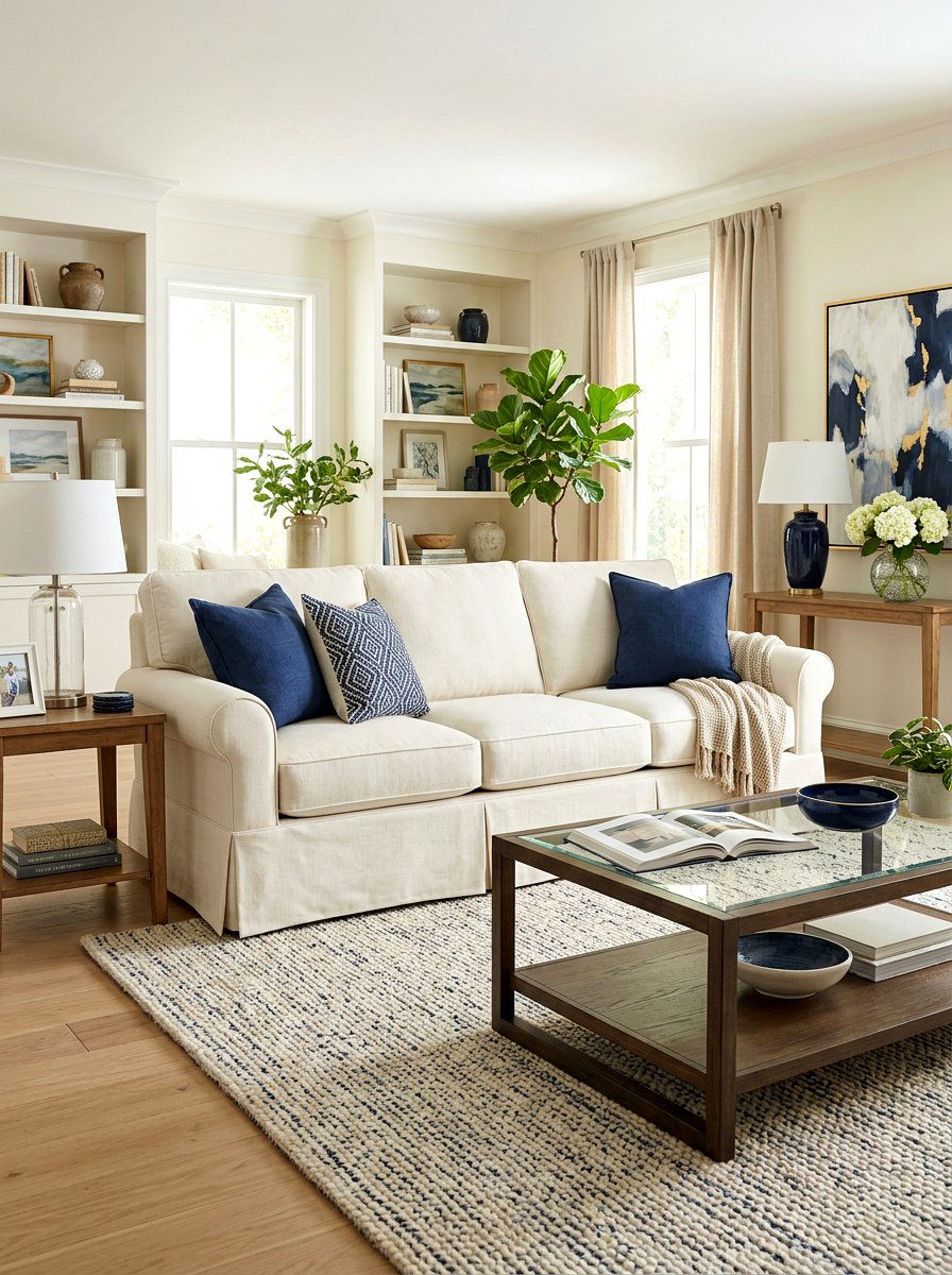 Transitional Slipcovered Couch - 30 slipcovered sofa ideas