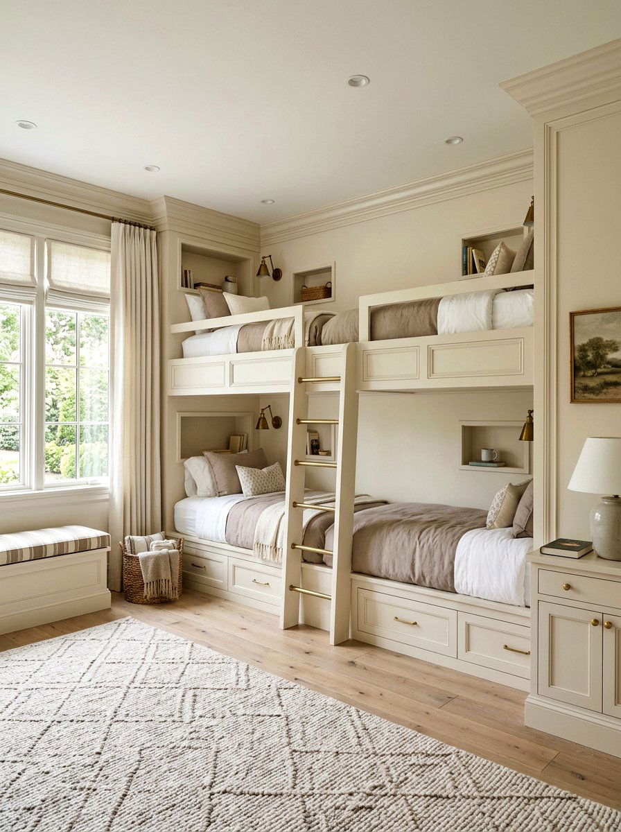 Transitional Style Built In Bunk Beds - 30 built in bunk room ideas
