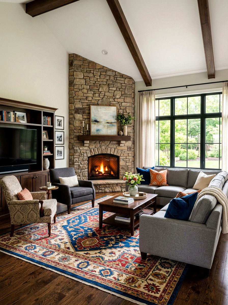 Transitional Style Family Room - 30 corner fireplace ideas