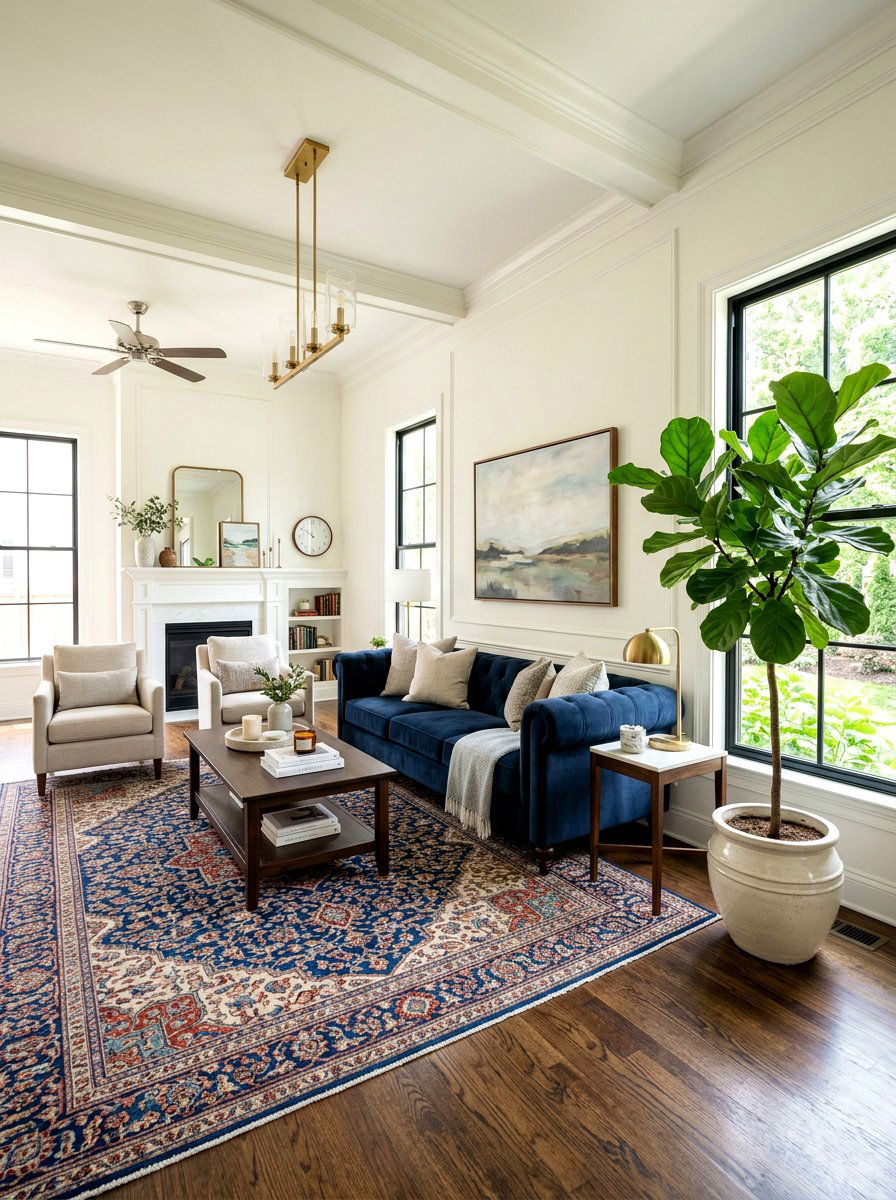 Transitional Style Living Room Fiddle Leaf Fig - 30 fiddle leaf fig decor ideas