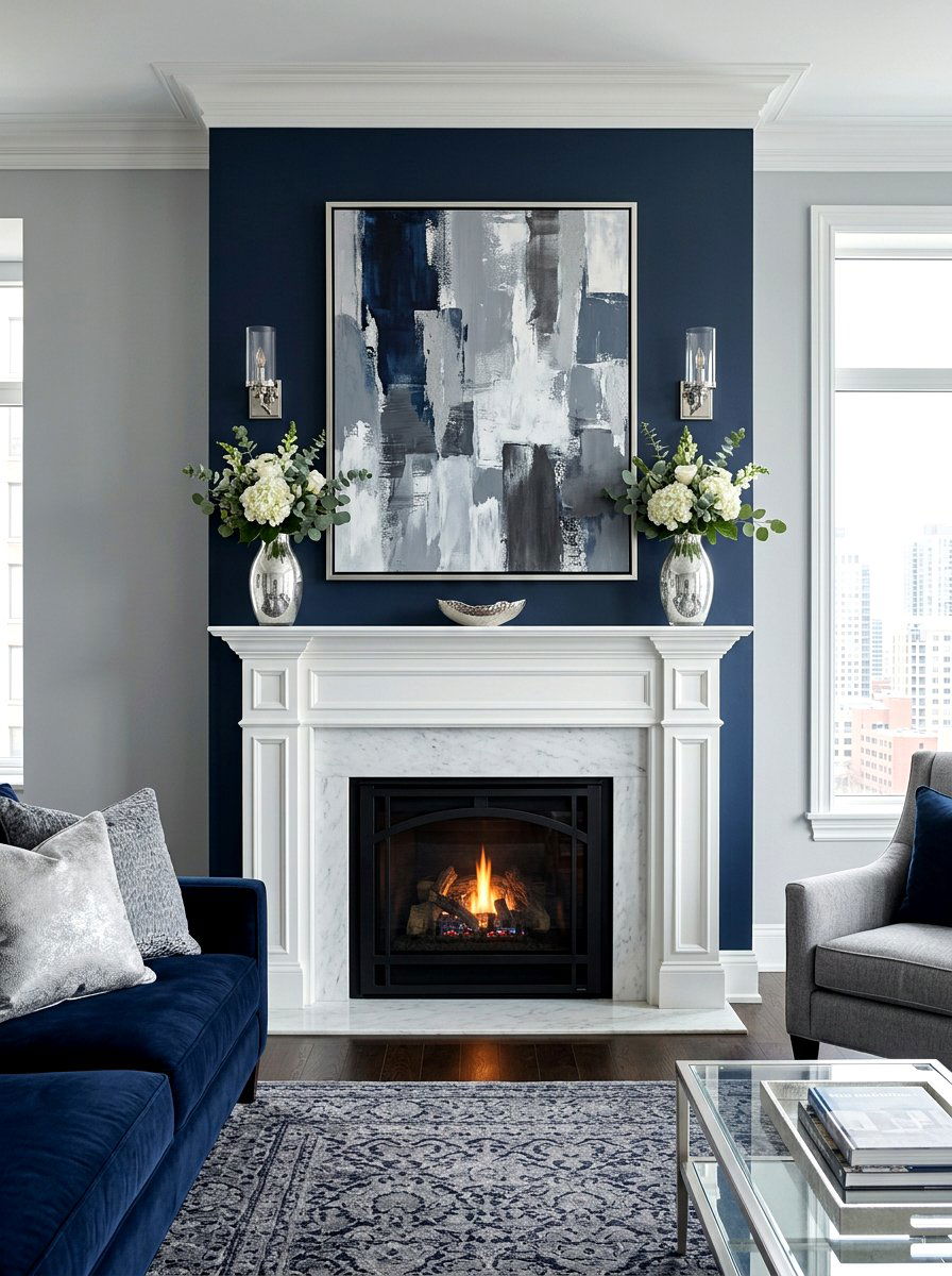 Transitional Style Mantel - 30 winter mantel decor ideas
