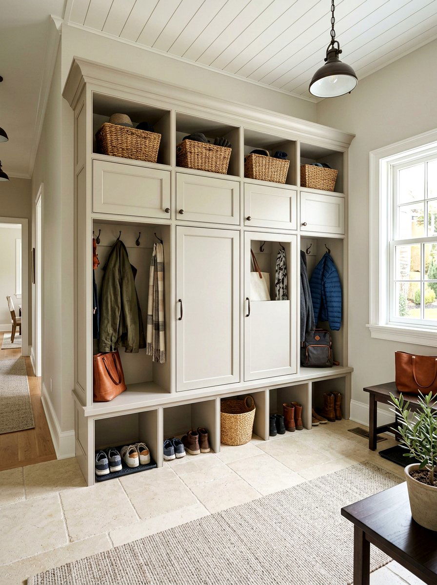 Transitional Style Mudroom Locker Wall - 30 mudroom locker wall ideas