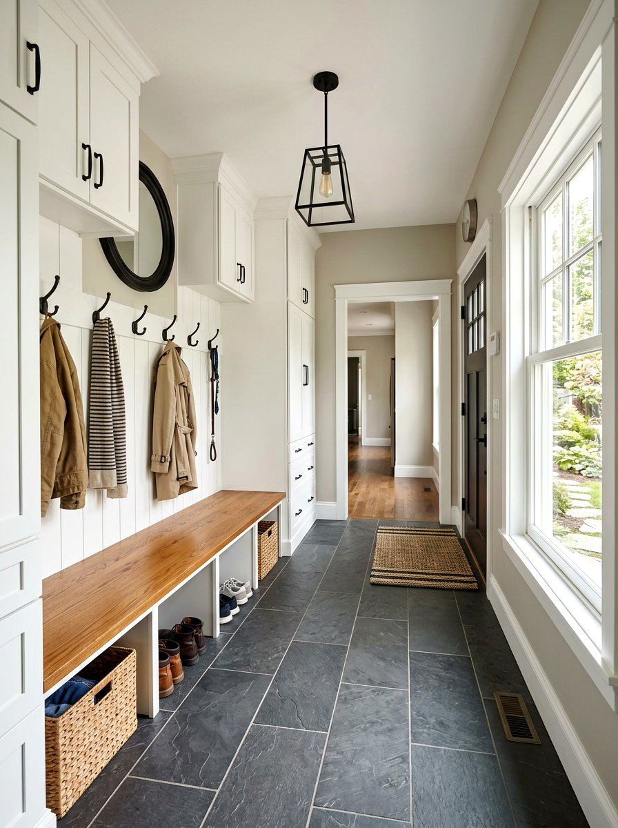Transitional Style Mudroom - 30 mudroom aesthetic ideas