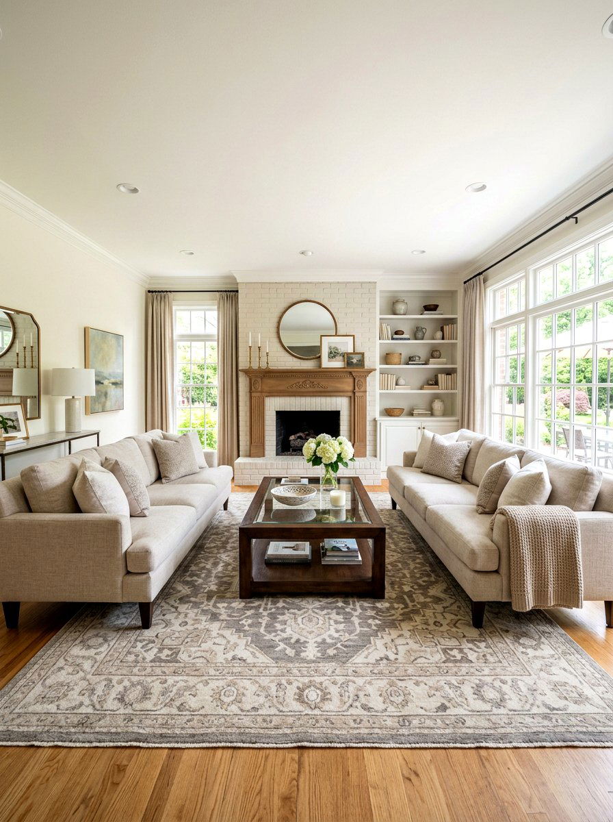 Transitional Style Sofa Pair - 30 living room sofa pair ideas