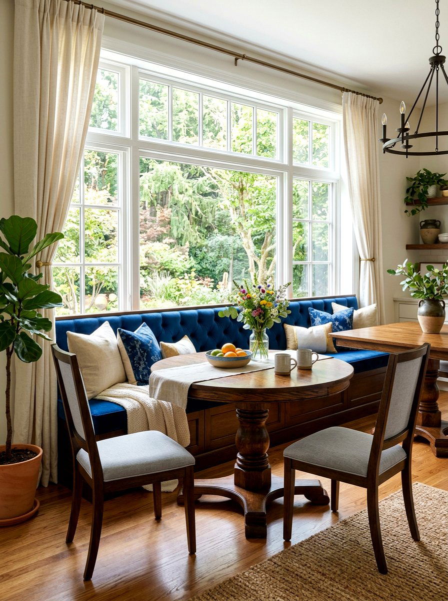 Transitional Style Window Nook - 30 banquette window nook ideas