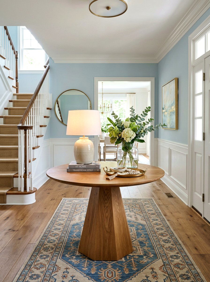 Transitional Tapered Pedestal Table - 30 pedestal entry table ideas