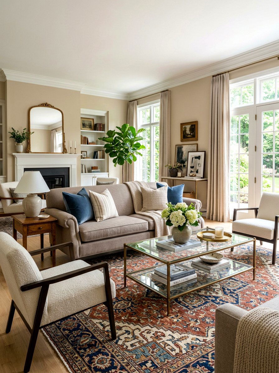 Transitional beige living room - 30 beige living room ideas