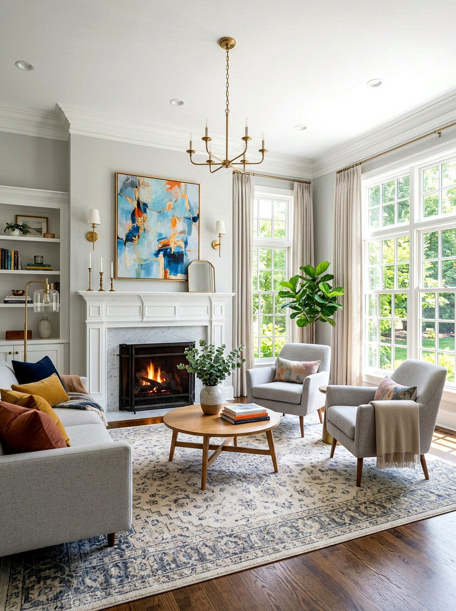 Transitional bright living room - 30 sun washed living room ideas
