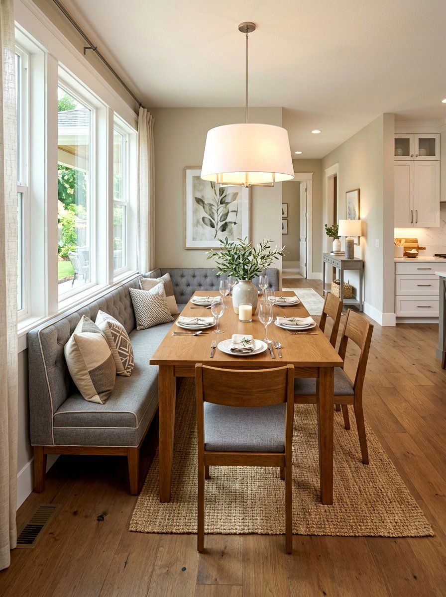 Transitional dining space - 30 banquette dining room ideas