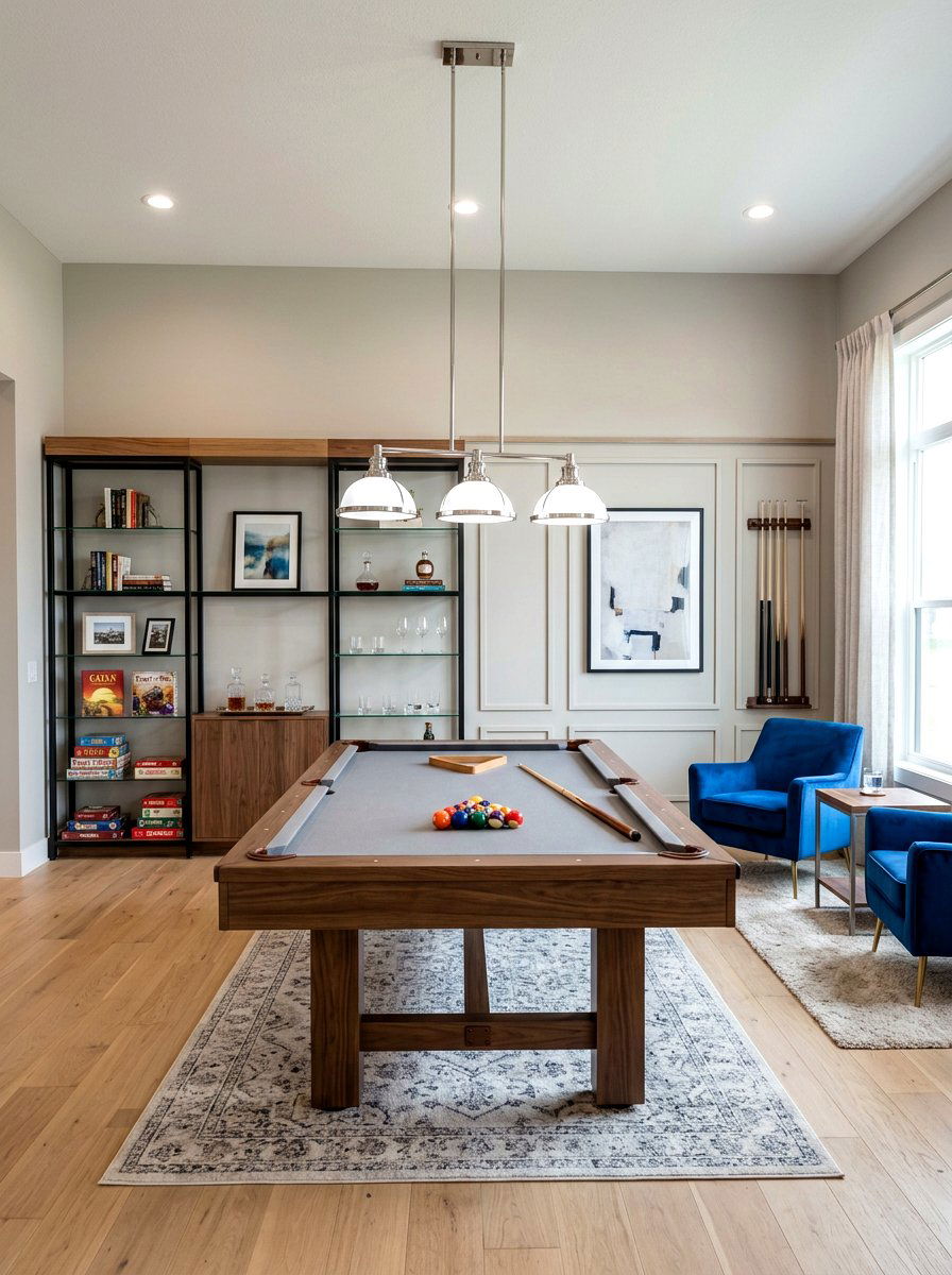 Transitional game room - 30 billiards room ideas