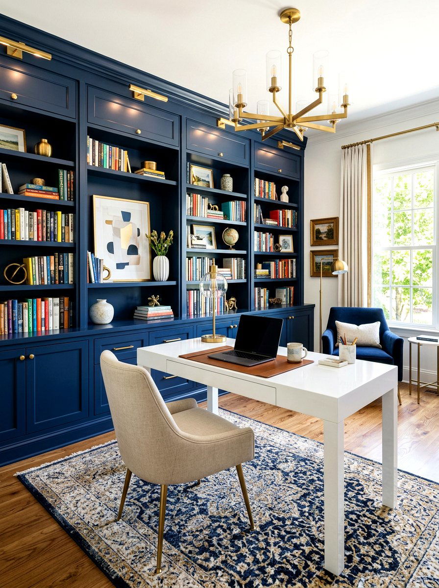 Transitional home library office - 30 book lover office ideas