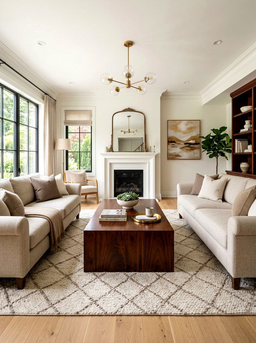 Transitional latte living room - 30 brown living room ideas