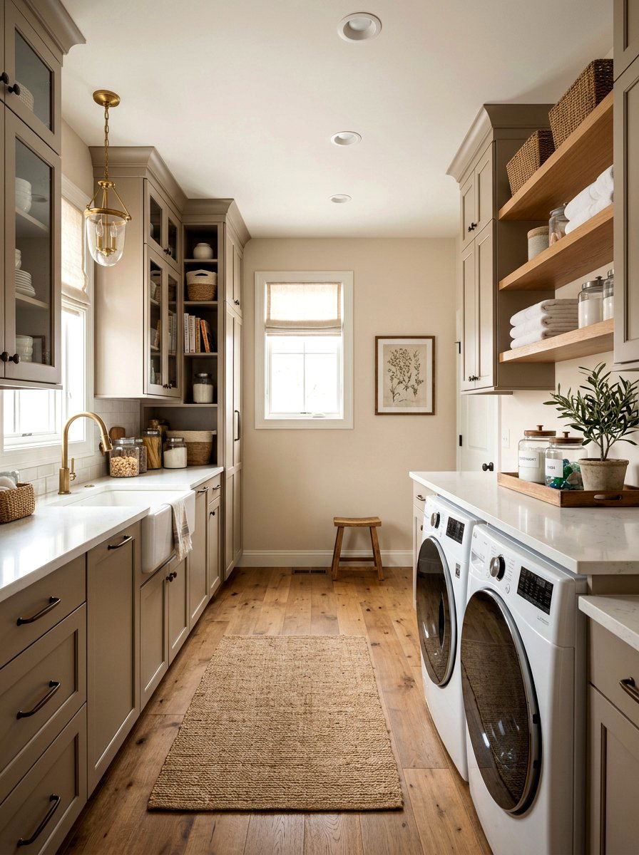 Transitional laundry pantry layout - 30 laundry room pantry combo ideas
