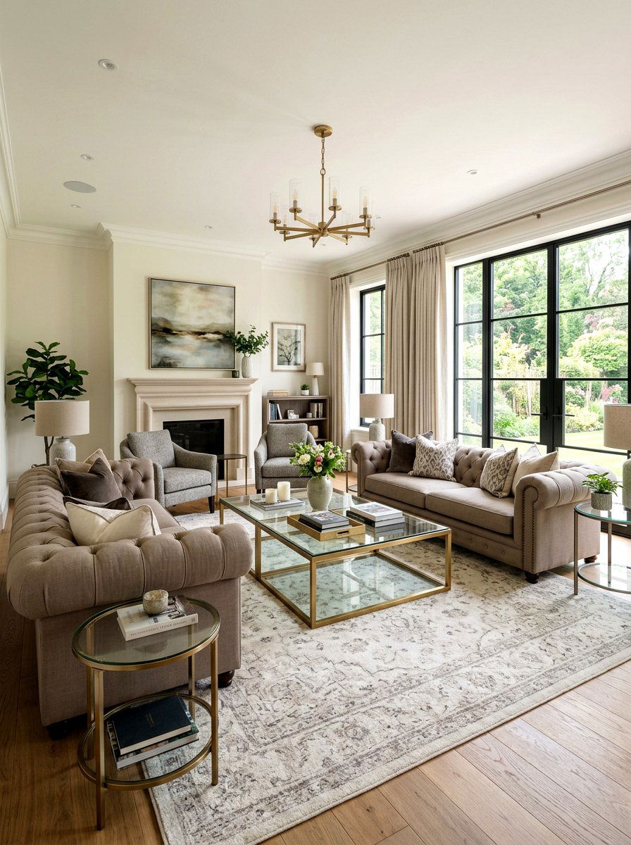 Transitional living room decor - 30 warm neutral living room ideas