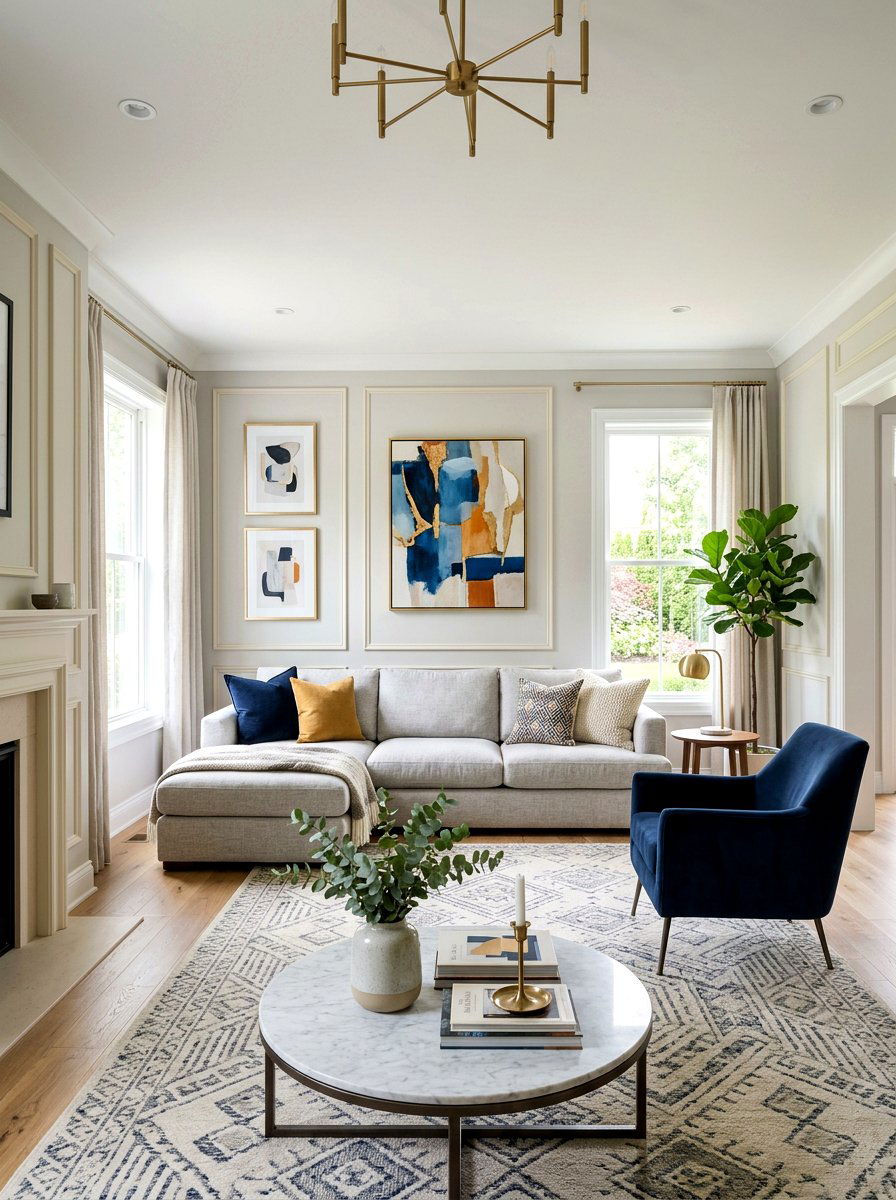 Transitional living room molding - 30 picture frame molding ideas