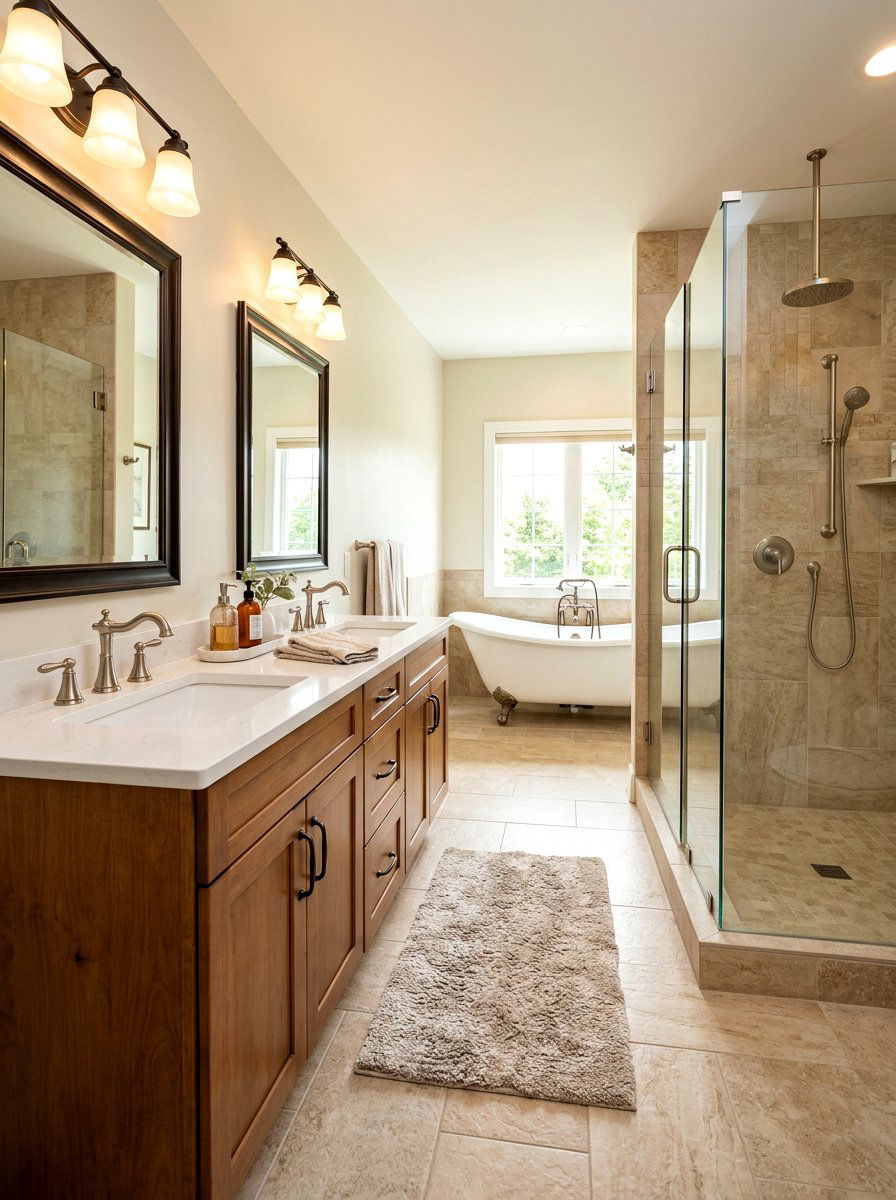 Transitional mixed metal bathroom - 30 mixed metal bathroom decor ideas