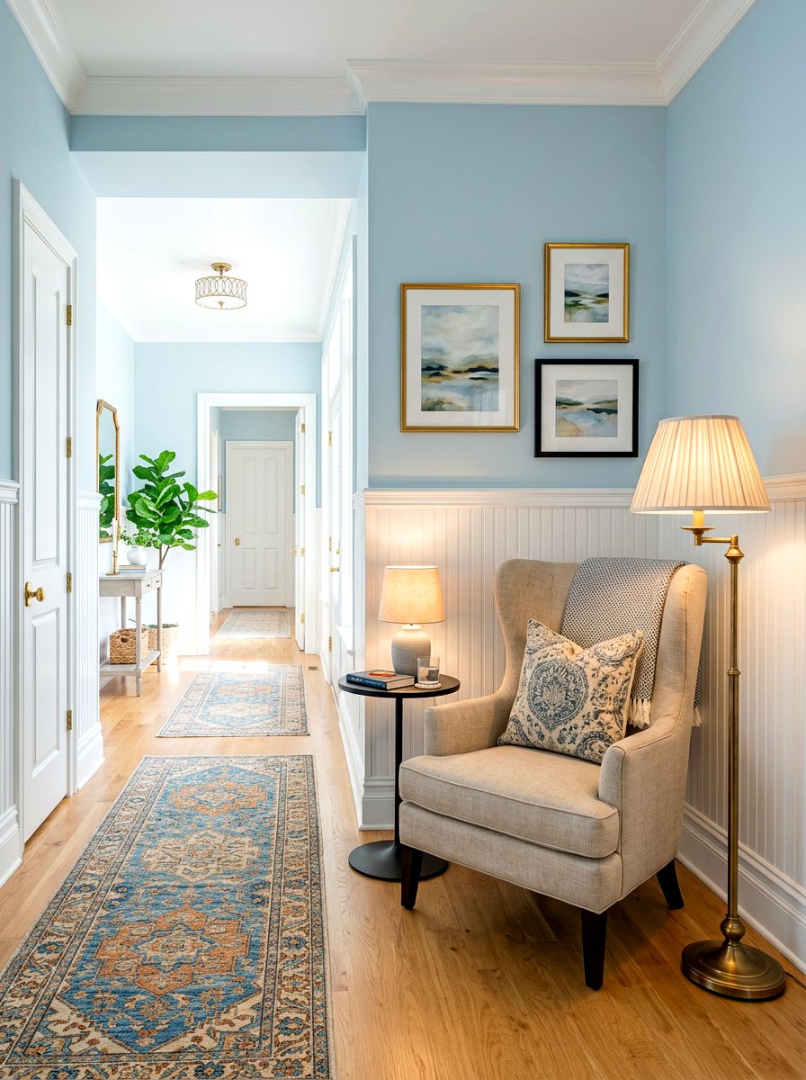Transitional style hallway nook - 30 hallway reading nook ideas